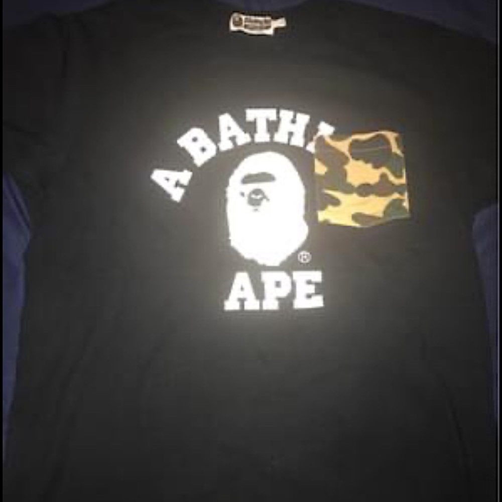 A Black and white authentic Bathing Ape T-shirt